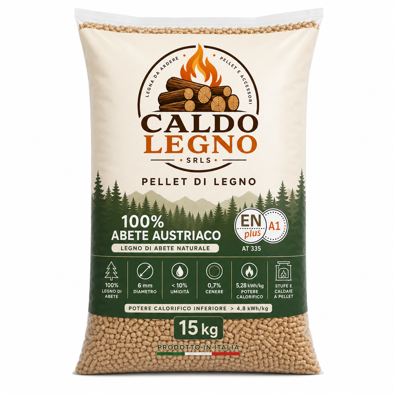 Pellet Caldo-Legno ENplus A1 100% Abete Austriaco | 72 Sacchi 15 kg - immagine 2
